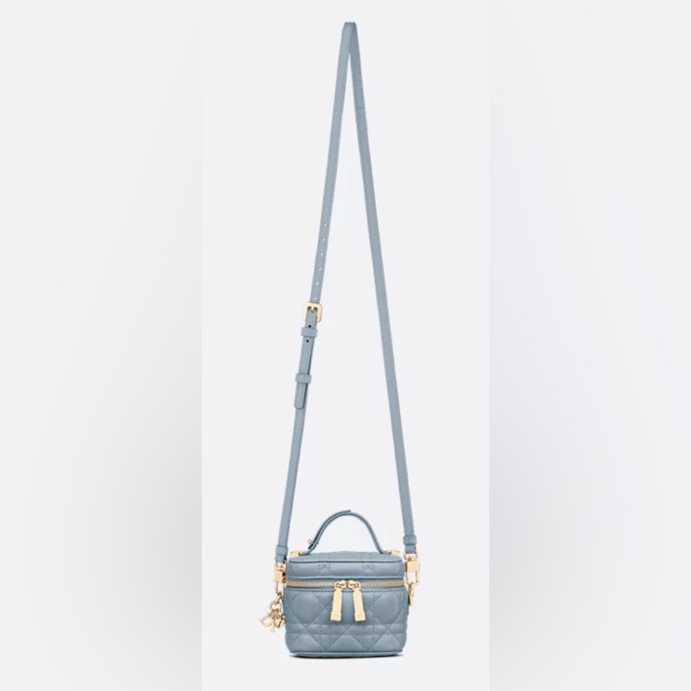 DIOR MINI VANITY WITH CROSSBODY STRAP SMALL IN SEA BLUE - Picture 2 of 16